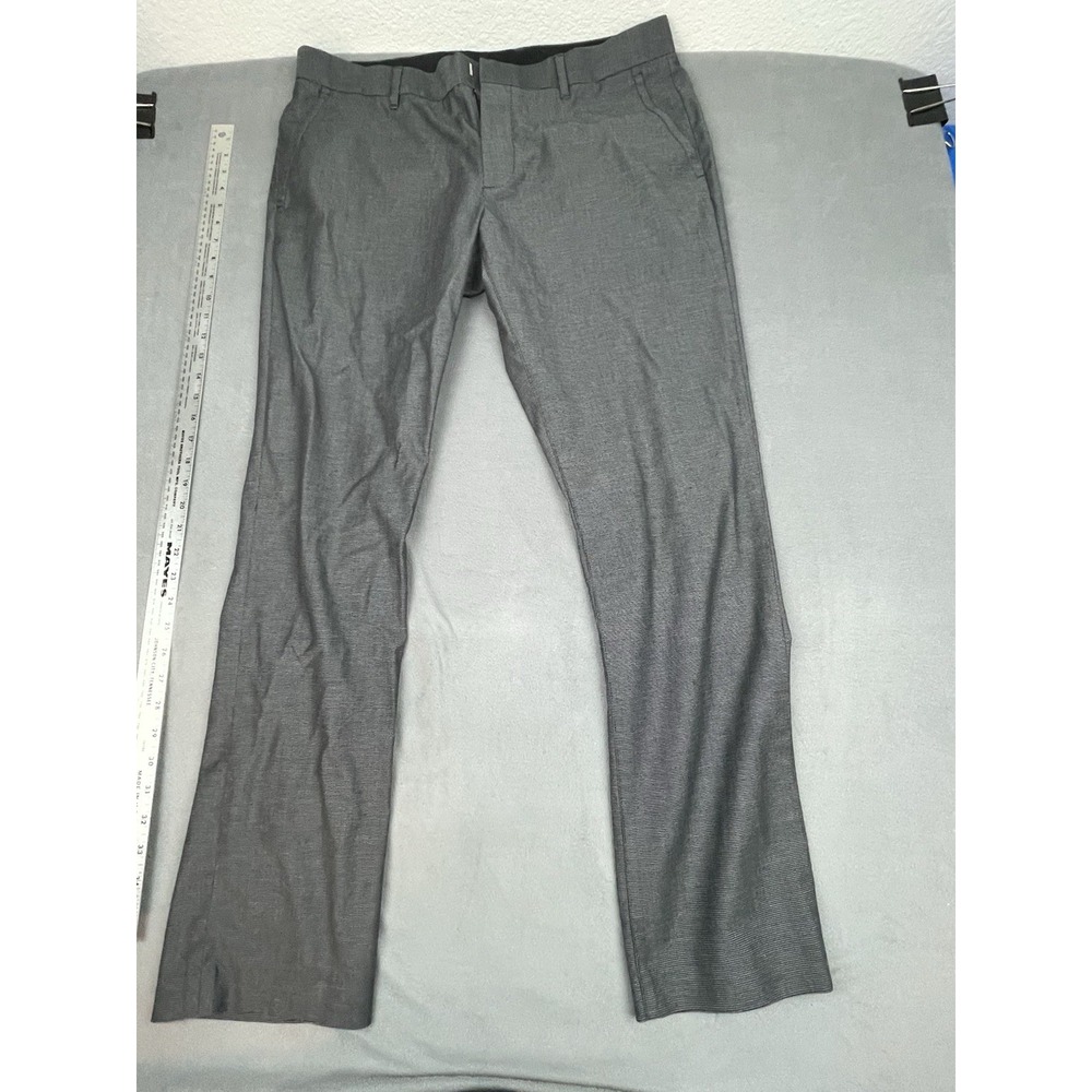 Bonobos Tuesday Pants Mens 36 32 Gray Dress Shiny Baggy‎ Loose Preppy Academic